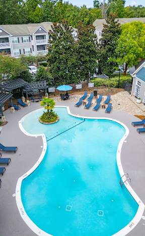 Aerial Pool View at Legends at Charleston Park, North Charleston, SC, 29420