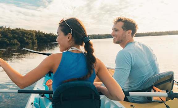 person on a lake