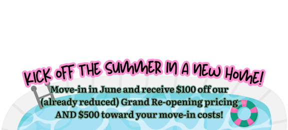 A promotional image offering savings on move-in costs and free rent for a month.