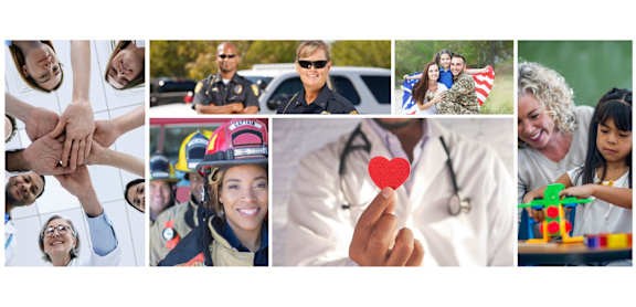 A collage of images depicting various people and activities.