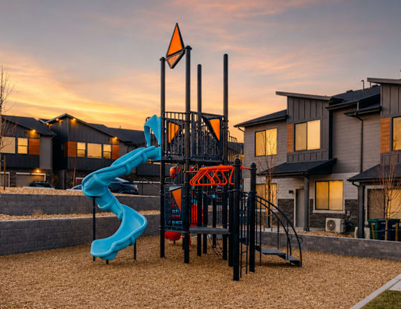 Outdoor Fireplace at Banner Hill Townhomes, Bluffdale, UT, 84065