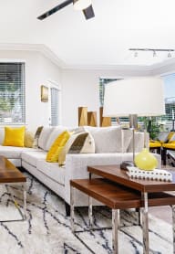 furnished living room at Missions at Chino Hills, Chino Hills, CA