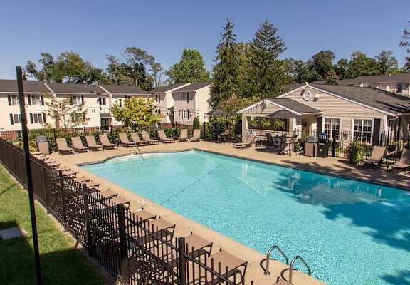 This is a picture of the pool area at Deer Hill Apartments in Cincinnati, Ohio.