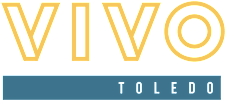 The image features the word "VIVO" in large yellow letters with a blue banner underneath that reads "TOLEDO".
