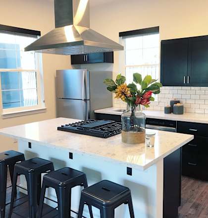 Kitchen with window at THE ANGELINO, Sacramento