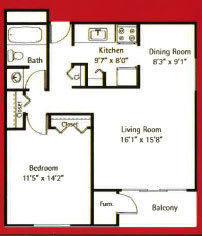  Floor Plan One Bedroom