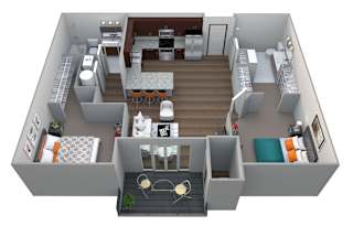 Centennial C1 floor plan at 360 at Jordan West best new apartments West Des Moines IA 50266