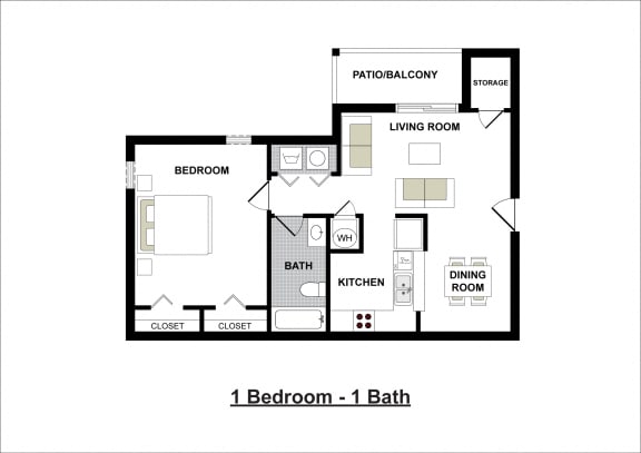 Floor Plan  1 Bedroom 1 Bath