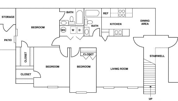 Floor Plan  THREE BEDROOM