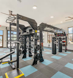 a fully equipped fitness center with free weights and cardio equipment