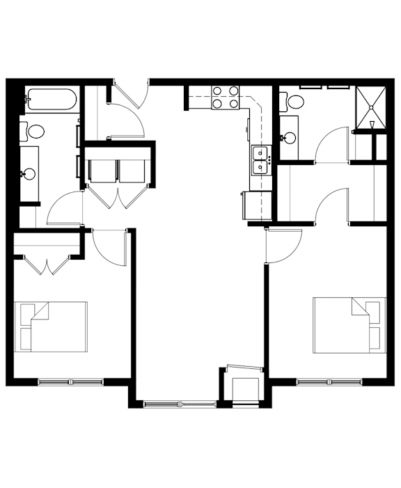 A black and white image of a floor plan labeled Julia.