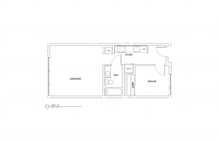 Floor Plan 1 Bed 1 Bath 624