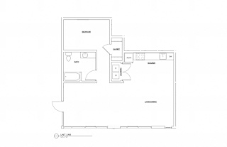 Floor Plan 1 Bed 1 Bath Live/Work 947