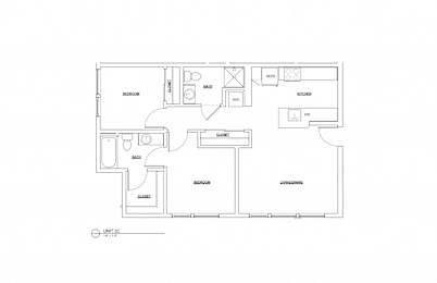 Floor Plan  2 Bed 2 Bath Flat 876