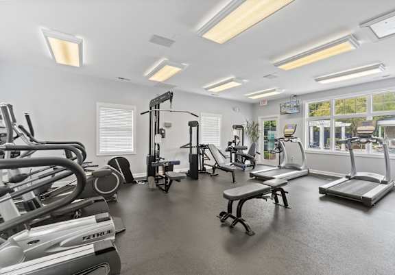 our state of the art gym is fully equipped with free weights and cardio equipment at Saltmeadow Bay, Virginia Beach, 23451