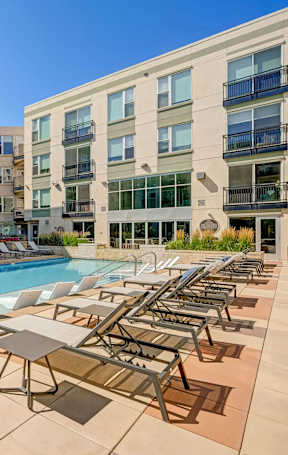 Swimming Pool with Lounge Chairs at Alara Union Station, Colorado, 80202