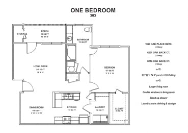  Floor Plan One bedroom