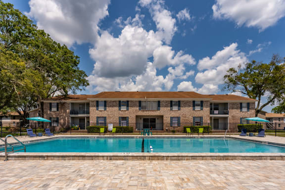 swimming pool area at Jacksonville Heights Apartments