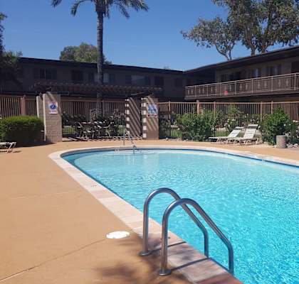the swimming pool at our hotel