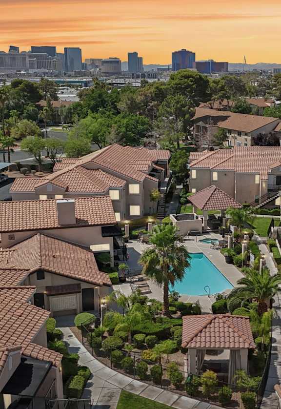 A view of Versailles Apartments from above