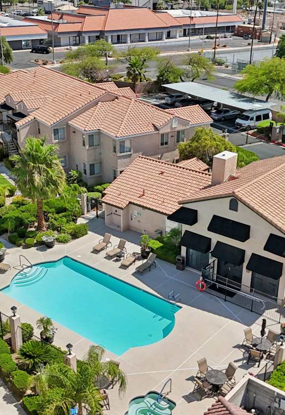 A view of the pool from above