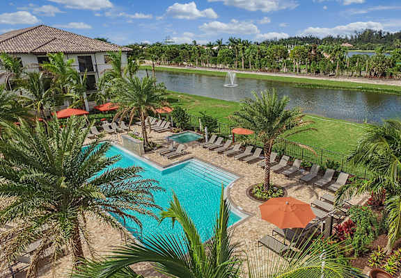 Resort-Style Pool and Spa  at Palm Ranch Luxury Apartments in Davie, FL