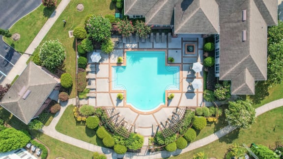 Aerial View Of Pool at Tapestry Park, Chesapeake, Virginia