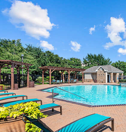 our resort style swimming pool is the centerpiece of our apartments
