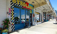 A storefront with a sign that says "BYRD LAND".