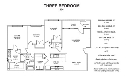  Floor Plan Three Bedroom