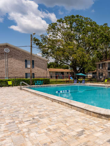Sparkling pool at Jacksonville Heights Apartments