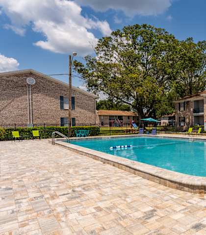 Sparkling pool at Jacksonville Heights Apartments