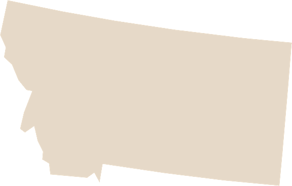 A beige silhouette of a state with a jagged left edge at Silverbrook Apartments Apartments, Ridgeland, MT, 59901
