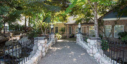 Hathaway Court leasing office building and entryway bridge