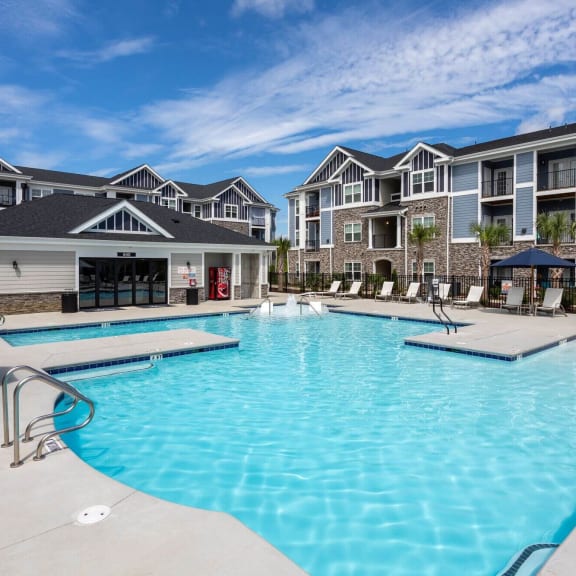 Pool view at The Retreat at Sumter Apartments, Sumter, SC