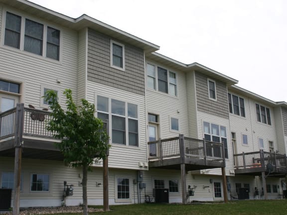 the exterior of an apartment building