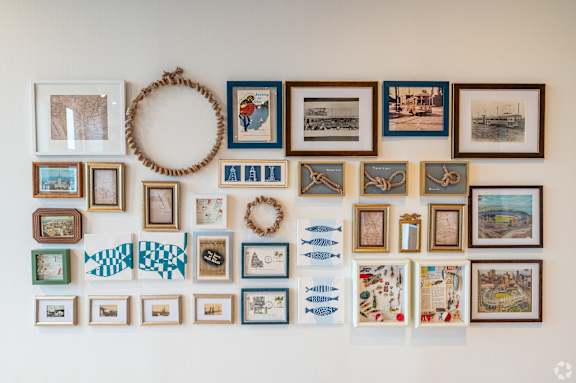 Gallery wall at Shorehaus Lofts Apartments, Ohio