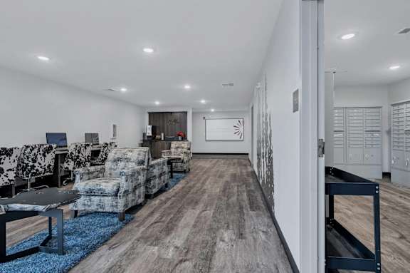 Modern living room at Heights at Black Bear Apartments, Morgantown, WV