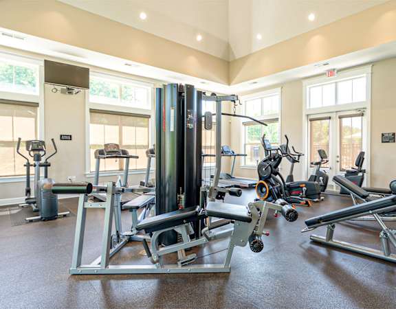 the gym at the preserve apartments