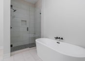 Thumbnail 16 of 28 - Freestanding Soaking Tub and Shower