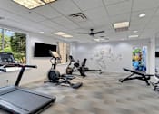 Thumbnail 5 of 33 - Gym with cardio equipments at AVIA Apartments On Alpha, Dallas, TX, 75240