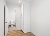 Thumbnail 49 of 65 - Studio Apartment Bedroom with Storage Cabinet and Full-Size Bathroom