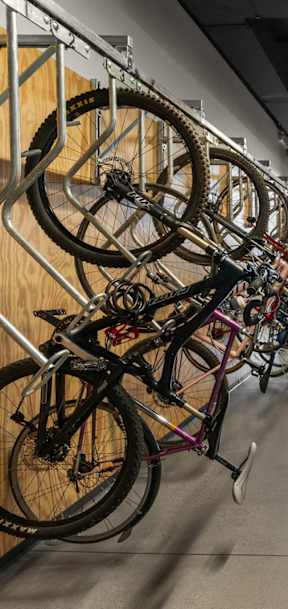 Bike storage and racks at Cannery Flats, Bozeman, Montana