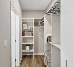 Walk-In Closet With Built-In Shelving