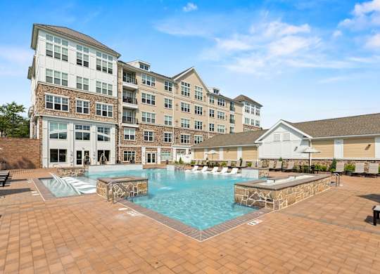 Outdoor Saltwater Pool at Heights at Glen Mills Apartments in Glen Mills, PA 19342