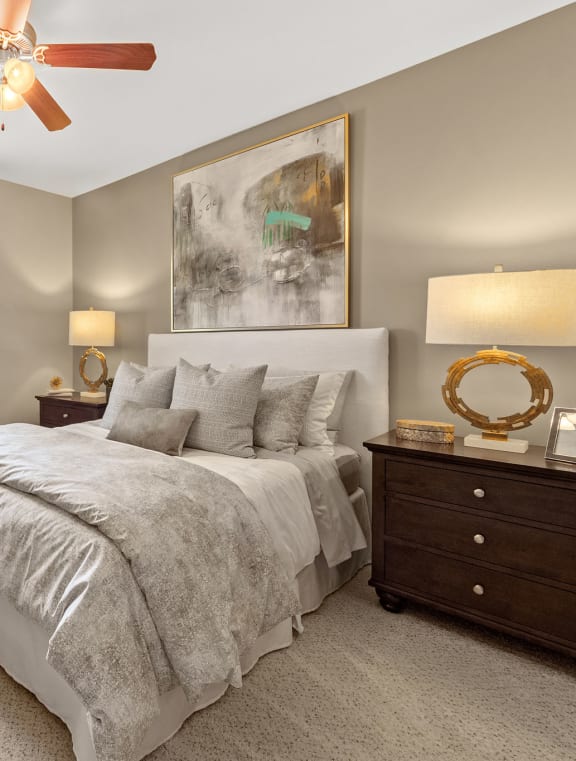 an empty living room with wood floors and white walls at The Ridge at Chenal Valley, Little Rock, Arkansas