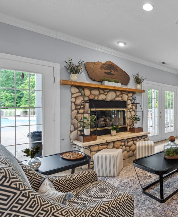 Clubroom With TV at Granville Oaks Apartment Homes, Creedmoor, NC 27522