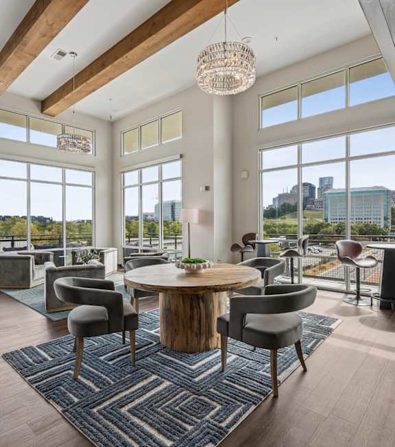 909 Flats in Nashville, Tennessee Lounge with Pool Table
