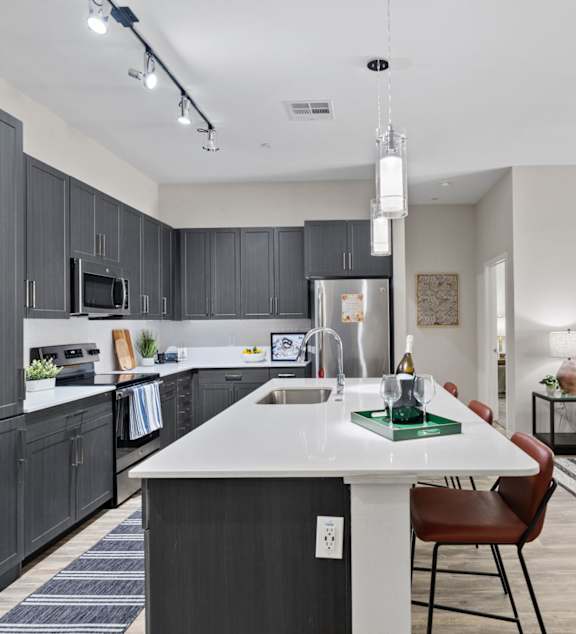 Axis Camelback Apartments in Phoenix, Arizona Model Kitchen with Island