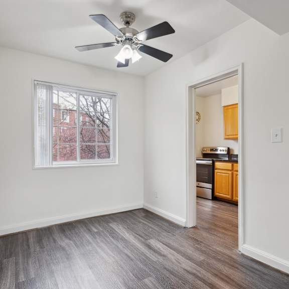 Bedroom With Expansive Windows at The Fields of Silver Spring, Maryland